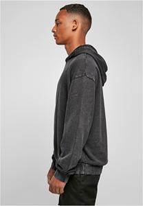 Sweat-shirt à capuche surdimensionné pour homme, couleur unie, coton tricoté lavé, coupe décontractée, longueur normale, style automne - Product Image 4