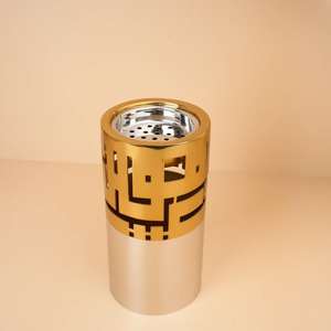 Quemador de Incienso Árabe de Metal de Lujo, Mabkhara, Quemador de Carbón para Oud con Caligrafía Islámica, Decorativo, Fragancia para el Hogar - Product Image 1