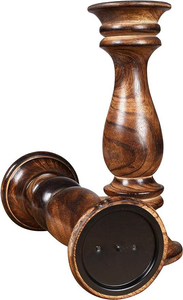 Juego de Candelabros Altos de Madera Estilo Rústico, Diseño Pulido Ecológico, 2 Candelabros Ahumados, Decoración para el Hogar, Figuras MULTI CRAFT - Product Image 4