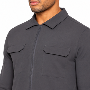 Conjunto Deportivo Gris para Hombre, Chaqueta con Cierre Completo, Pantalones Jogger, Transpirable, Estilo Casual, para Otoño, Corte Regular, Cuello Camisero - Product Image 2