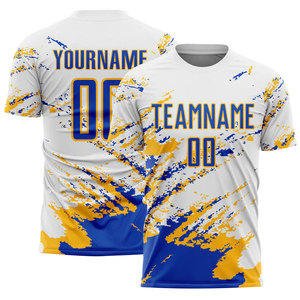 Maillot de football personnalisé sublimé, col en V, manches courtes, imprimé camouflage rouge, motif léopard, évacuation de l'humidité, extensible dans quatre directions, pour équipe - Product Image 4