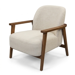 Midcentury Modern Upholstered Semicircular <b>Sofa</b> Chair Teak <b>Wood</b> <b>Legs</b> Living Room Villa Apartment Hotel Use Model CHA58 - Product Image 1