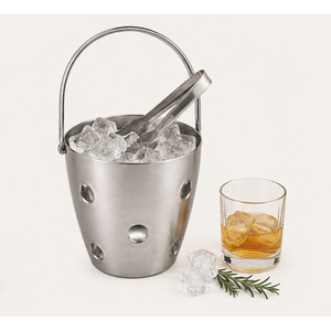 Seau à glace isotherme en acier inoxydable à double paroi, écologique, à fossettes, avec couvercle et poignée, pour la restauration et l'usage commercial - Product Image 4