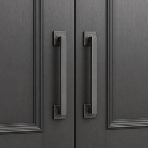 Poignée de porte principale de luxe en laiton avec finition noir mat, or et argent, quincaillerie de porte d'entrée design robuste - Product Image 2