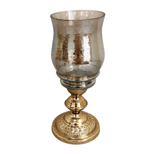 Luxury <b>Small</b> Iron Candle Holder with <b>Glass</b> Rustic Metal Design for Weddings or Lighting Perfect Gift - Product Image 5