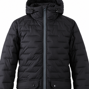 Abrigo Largo Acolchado con Capucha para Mujer, Chaqueta Parka Negra Acolchada, Fabricante de Marca Privada, Ropa Exterior para Mujer - Product Image 5