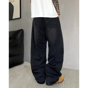 กางเกงยีนส์ขากว้างผู้ชาย – กางเกงเดนิมทรงหลวม Y2K สไตล์สตรีทแวร์ฮิปฮอป - Product Image 5