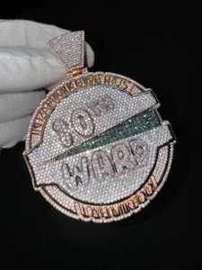 Nouveau Collier Pendentif Personnalisé en Moissanite D VVS1 Taille Baguette, en Argent Massif 925, Bijoux Hip-Hop, Breloque Diamant Glacé Unique - Product Image 3