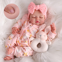 Poupées Reborn Babeside 17 pouces, poupée bébé endormie Nancy, corps en vinyle et tissu, cheveux peints à la main, mini jouet, poupée fille mignonne