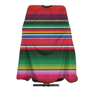 Capa de Peluquería a Rayas Coloridas, Textil Resistente al Agua, Cierre Ajustable con Broches, Antiarrugas, Alta Calidad - Product Image 2