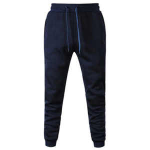 Pantalon de jogging pour homme de qualité supérieure, gris chiné, taille élastique, ourlet côtelé, pantalon décontracté en tricot avec poches - Product Image 5