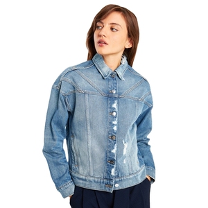 Chaqueta Vaquera para Mujer, Estilo Casual Urbano, Chaqueta de Mezclilla Azul, Calidad Premium, Corte Elegante, para Venta al Por Mayor, OEM, ODM, Suministro de Moda - Product Image 2