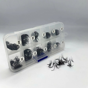 Mixed Length Korean PBT Lash Cashmere Premade Fans Loose Base Whispie Lash Extensions Premade Individual Eyelashes Custom Box - Product Image 1