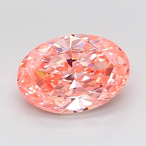 Diamant de laboratoire ovale taille brillant 1,3 carat rose vif fantaisie VVS1 avec certificat IGI, couleur D-F, clarté VVS-VS, personnalisable - Product Image 1