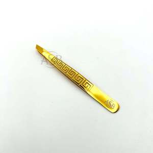 Pinzas de Punta Inclinada de Nuevo Diseño 2026, Pinzas para Cejas de Acero Inoxidable con Logotipo Personalizado Chapado en Oro, OEM - Product Image 6