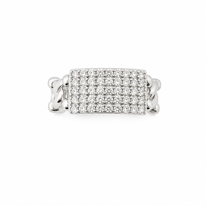 Bague chaîne pour homme en argent sterling 925 avec diamants, design pavé poli, idéale pour les fêtes et mariages, bijou raffiné - Product Image 2