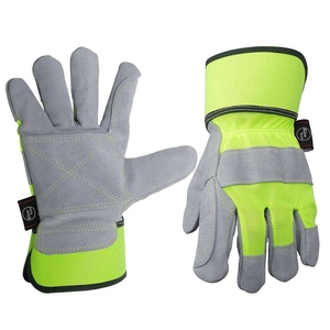 Guantes de Trabajo de Cuero Vacuno Cómodos, Protección para Manos y Brazos, Seguridad Industrial, para Trabajadores de la Construcción, Certificación CE - Product Image 1