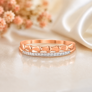 แหวนเพชรเพาะเลี้ยงแบบสองวงสำหรับผู้หญิง ทอง 10K 14K 18K เงิน 925 935 ขายส่งเครื่องประดับชั้นดี - Product Image 1