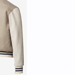 Blouson universitaire en toile unisexe, chaud et durable, avec logo frontal et capuche, idéal pour les étudiants et les équipes, style décontracté et tendance, vente en gros à prix abordable. - Product Image 6