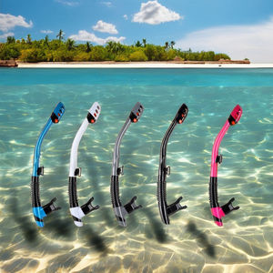 Aropec SJ-1V-AL500-DRY OEM ODM ผู้ผลิตตามสั่ง อุปกรณ์ดำน้ำสำหรับผู้ใหญ่ ท่อหายใจแบบแห้ง ป้องกันน้ำกระเด็น วาล์วด้านบน PVC 38 ซม. อุปกรณ์เสริมสำหรับดำน้ำ - Product Image 2