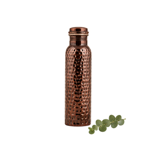 Bouteille d'eau artisanale en cuivre martelé avec diamants, récipient en cuivre pur, écologique, anti-fuite, gourde de yoga, vente en gros, logo personnalisé - Product Image 3