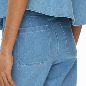 Pantalon décontracté en jean taille haute coupe droite pour femme, style streetwear, design personnalisé, marque privée - Product Image 6
