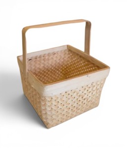 Cesta de Almacenamiento de Bambú Hecha a Mano con Asa |   Cesta de Bambú Tejida Natural para Organización del Hogar - Product Image 3
