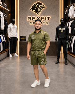 REXFIT SPORTS 2026 Custom Unisex <b>Summer</b> <b>Shirt</b> and Shorts Set Lightweight Button Up Two Piece Casual Streetwear Outfit - Product Image 2