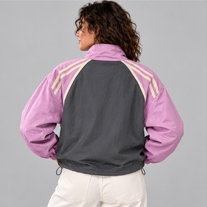 <b>Women</b> Cropped Windbreaker Utility Pocket Stylish Jacket New Design Custom Logo Casual Zip Up Outerwear Streetwear <b>Coat</b> - Product Image 4