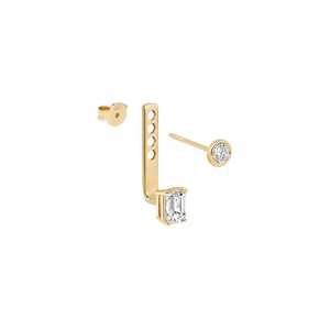 Diamond Earring Jackets 10k 14k 18k Solid Gold Prong <b>Set</b> <b>Emerald</b> Lab Grown Dangle Drop Attachment Pair Fine <b>Jewelry</b> Manufacturer - Product Image 1