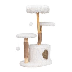 Moderno di lusso torre del gatto naturale ramo albero gatto Indoor mobili per gatti bianco Condo regalo per gattino al coperto - Product Image 1