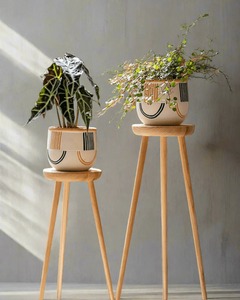 Support pour plantes en bois massif de haute qualité, fait à la main, luxueux, pour la présentation de pots de fleurs, décoration intérieure - Product Image 1