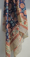 Paréo léger en coton imprimé à la main, motif léopard rayé et floral Sanganeri, idéal pour la plage ou comme jupe de bikini