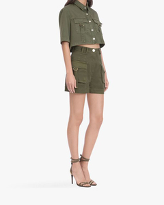 Shorts cargo en satin multi-poches pour femme 2026, 100 % coton, séchage rapide, coupe ajustée, taille élastique, sur mesure, streetwear, haute qualité - Product Image 4