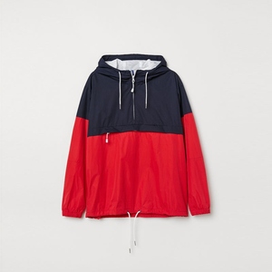 Veste coupe-vent pour homme de style streetwear, imperméable, avec logo personnalisé, à capuche, légère, pour l'extérieur - Product Image 1