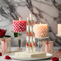 Ensemble de bougies décoratives coniques peintes à la main, 4 couleurs, décoration moderne pour la maison, anniversaires, Saint-Valentin, Halloween, Noël, Pâques, bars