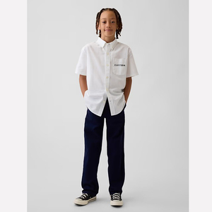 Custom Boys <b>Navy</b> Twill <b>School</b> Uniform Pants Flat Front - Product Image 4