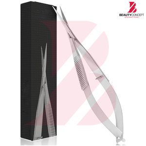 Tijeras de belleza con muelle de acero inoxidable de hojas curvas 2026, OEM ODM, la mejor calidad en color plateado, producto personalizable - Product Image 6