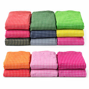 Tissu Popeline de Coton Peigné Léger, Respirant, Absorbant l'Humidité, Biologique, Écologique, Imprimé Multi-Blocs de Couleurs - Product Image 1