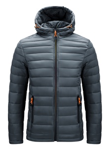 Low MOQ <b>Men</b> Custom Hooded Puffer Jacket Adjustable Hem Quilted Winter Outerwear - Product Image 1