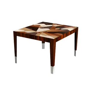 Handmade Coffee Table Glossy Wood Amore Bene Male for Living Room