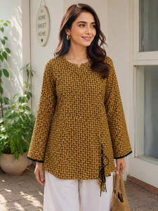 Jaipur Moda Anaya-I Kurti de Algodón Premium para Mujer, Estampado Floral, Manga 3/4, con Lazos Laterales y Mangas Abullonadas, Estilo Casual - Product Image 6