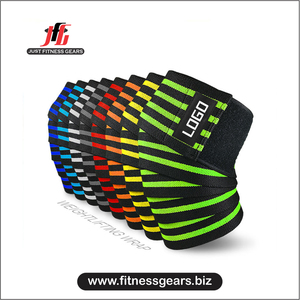 GAF Custom Cotton/Nylon Breathable Compression Elastic Heavy Duty Fitness <b>Knee</b> <b>Wraps</b> Wholesale Weightlifting Support <b>Wrap</b> High - Product Image 6