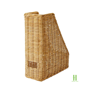 BEST SELLER Porte-revues rustique en rotin naturel, porte-journaux tressé, organisateur de livres pour la décoration de la maison de style farmhouse - Product Image 6