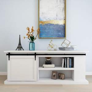 ชุดอุปกรณ์ประตูบานเลื่อนเหล็กกล้าคาร์บอนขนาดเล็ก 72 นิ้ว สำหรับฮาร์ดแวร์ห้องครัว - Product Image 1