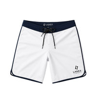 Pantalones Cortos de Playa Personalizados para Hombre, Casuales, Blancos, 100% Algodón, Tejido de Punto, Secado Rápido, Ligeros, Cintura Media, con Cordón Ajustable