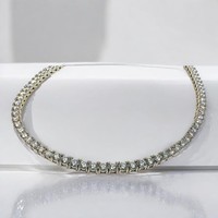 Collier chaîne à maillons minimaliste de luxe, coupe brillante, en argent sterling 925 plaqué argent, moissanite certifiée IGI, pour homme et femme