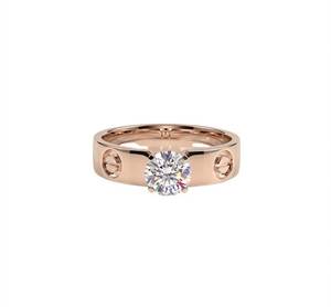 แหวนหมั้นเพชรทรงกลมเจียระไนแบบบริลเลียนท์เคลือบทองคำขาว 18K สีเหลืองทอง สำหรับทุกเพศ ของขวัญสุดโรแมนติกคลาสสิก - Product Image 2
