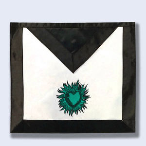 Juego de delantales de oficial del Rito de York, delantales masónicos de cuero hechos a mano, delantales masónicos clásicos de algodón blanco - Product Image 4