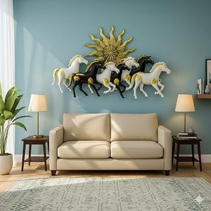 Art déco, sculpture murale en métal encadrée, cheval plaqué or, art décoratif animal, artisanat en métal fait main - Product Image 4